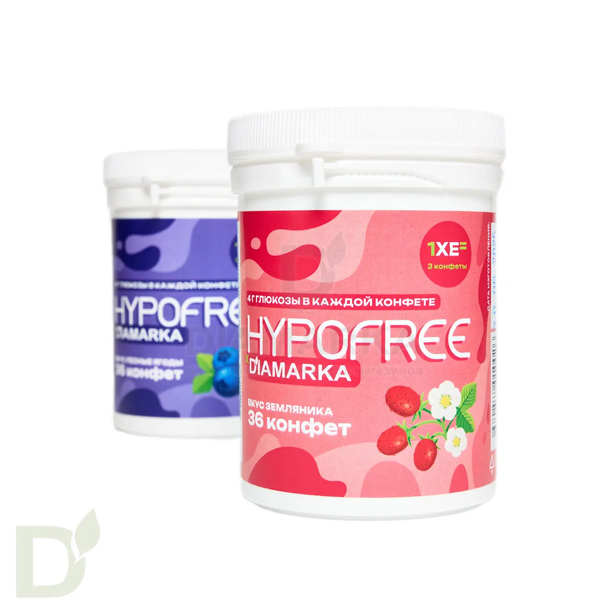 Конфеты DiaMarka HYPOFREE в банке Земляника, 36шт по 0,4ХЕ