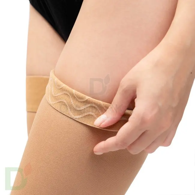 Чулки компрессионные JW-227 универсальные с открытым мыском, 2 класс компрессии, Бежевый