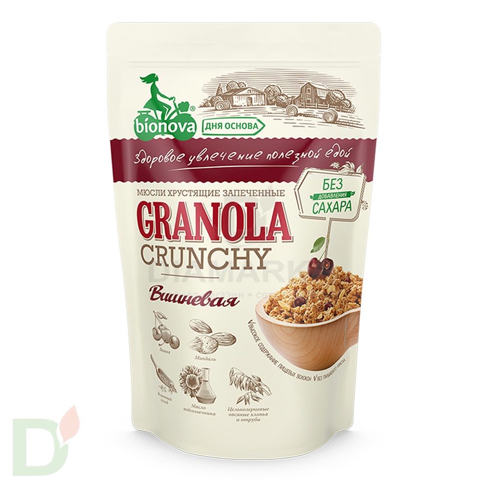 Мюсли Bionova Вишневые запеченные хрустящие, 400г