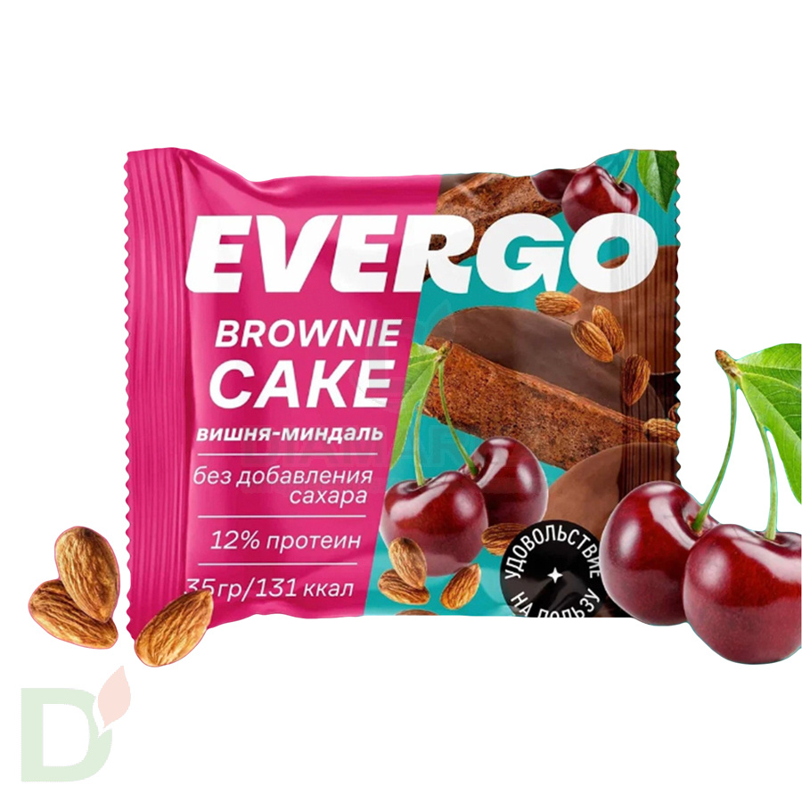 Брауни кейк Evergo со вкусом Вишня-миндаль, 35гр