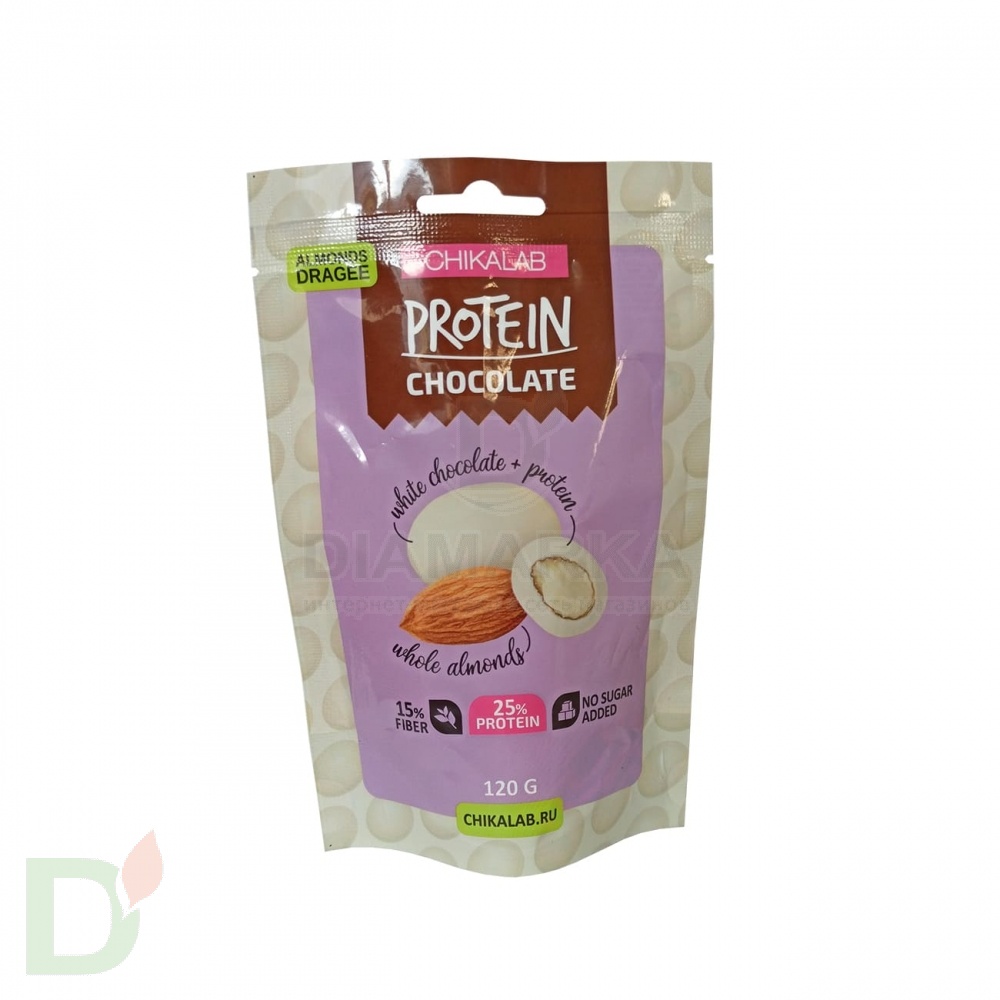 Драже Миндаль в белом шоколаде 120гр. CHIKALAB