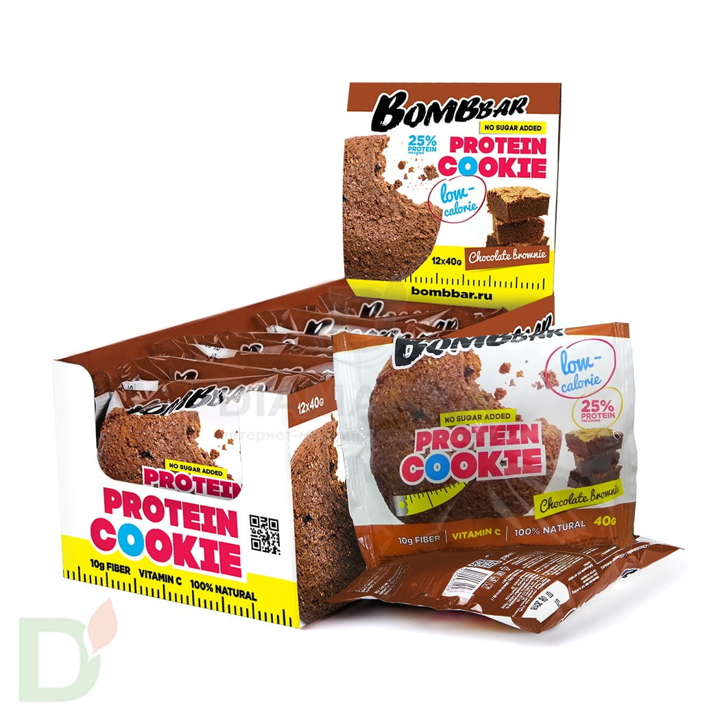 Печенье Bombbar низкоуглеводное, Шоколадный брауни, 40 г