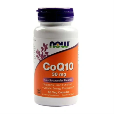 Витамины NOW Коэнзим Q10 Повышение энергии и метаболизма, 30 мг, 60 шт
