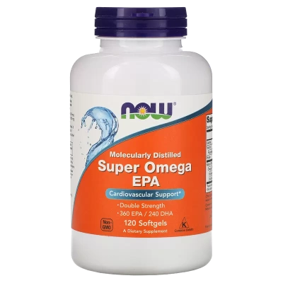 Витамины NOW Супер Омега-3, дополнительный источник ПНЖК, 360EPA/240 DHA 120 шт