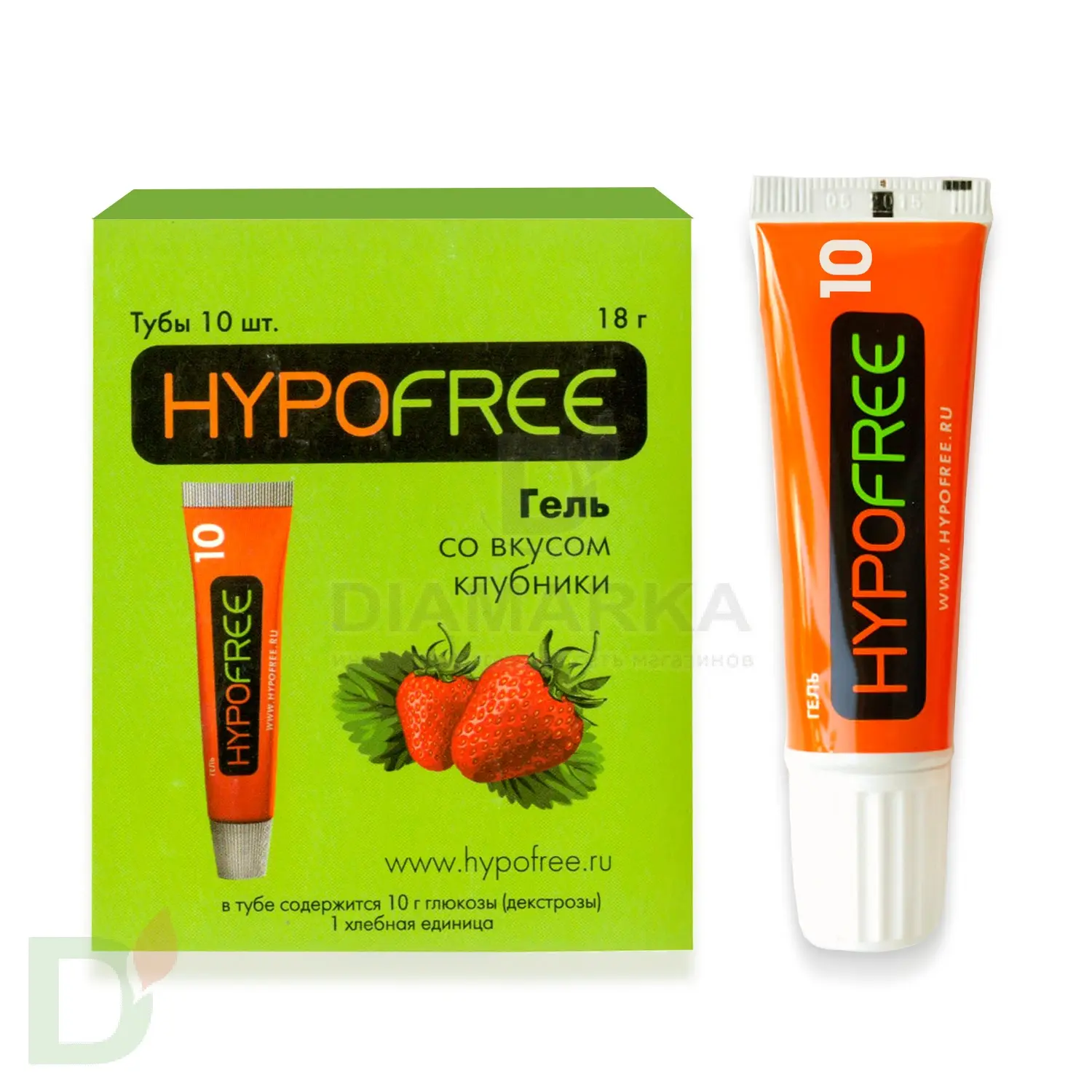 Гель HYPOFREE 1ХЕ Клубника, упак. 10 туб